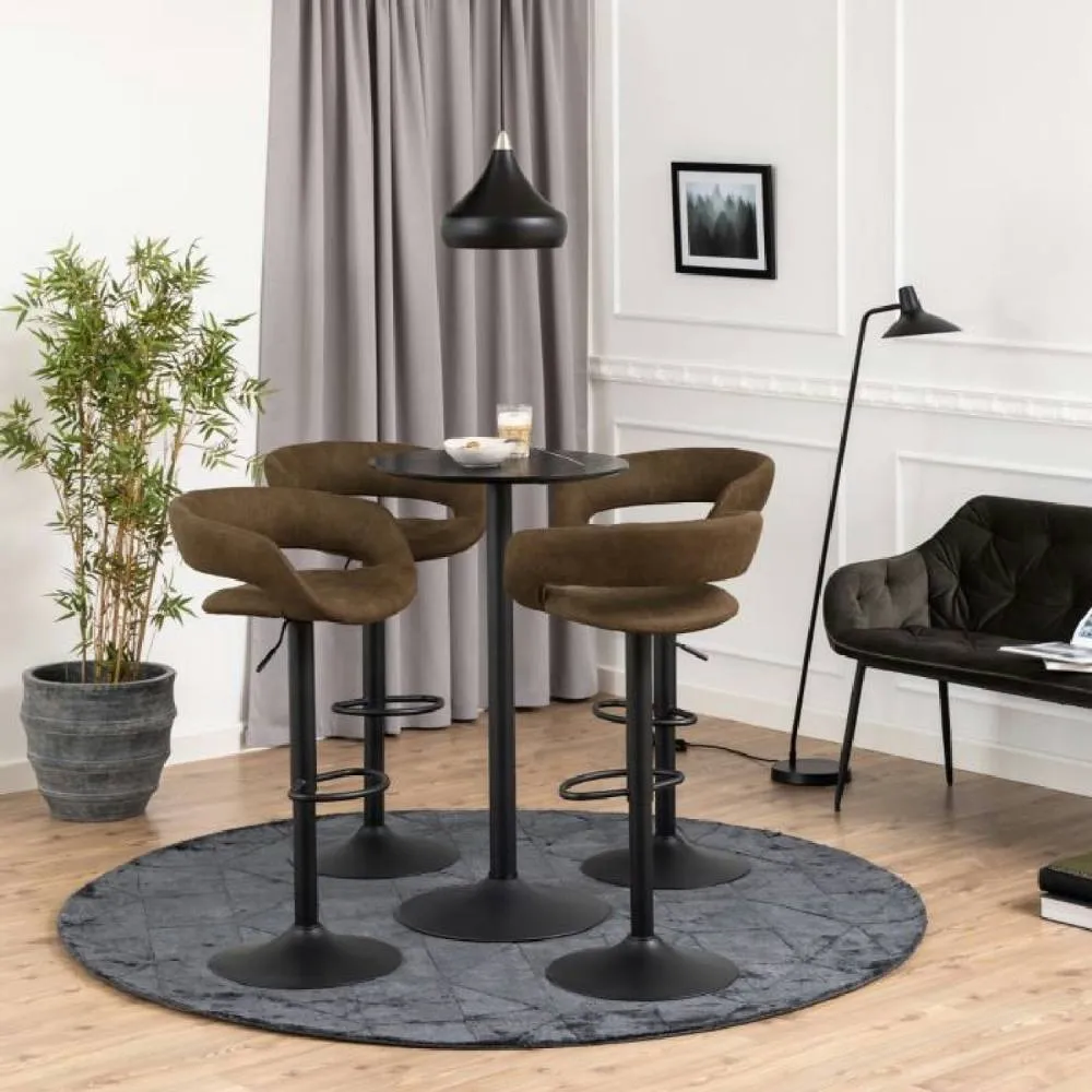 netfurniture Hampton Tall Round Bar Table with Black Ash Top & Matt Black Base 3