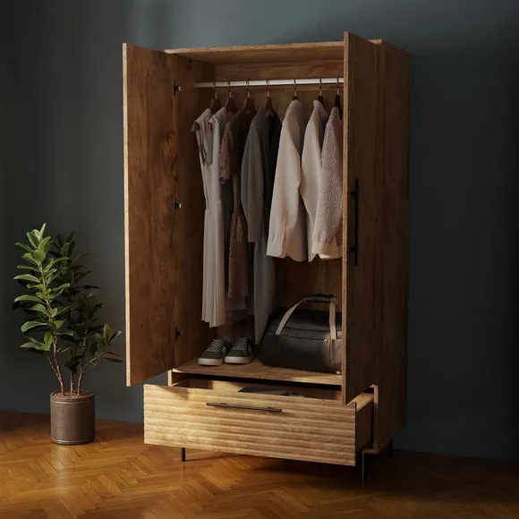 Bryant Double Wardrobe, Mango Wood Effect 2
