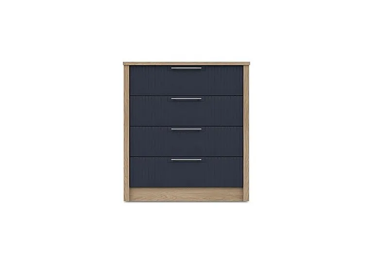 Chelsea 4 Drawer Chest with Silver Handles - Royal Blue