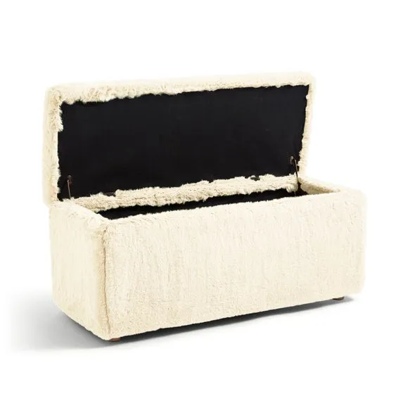 Elysia End of Bed Ottoman, Faux Fur 6