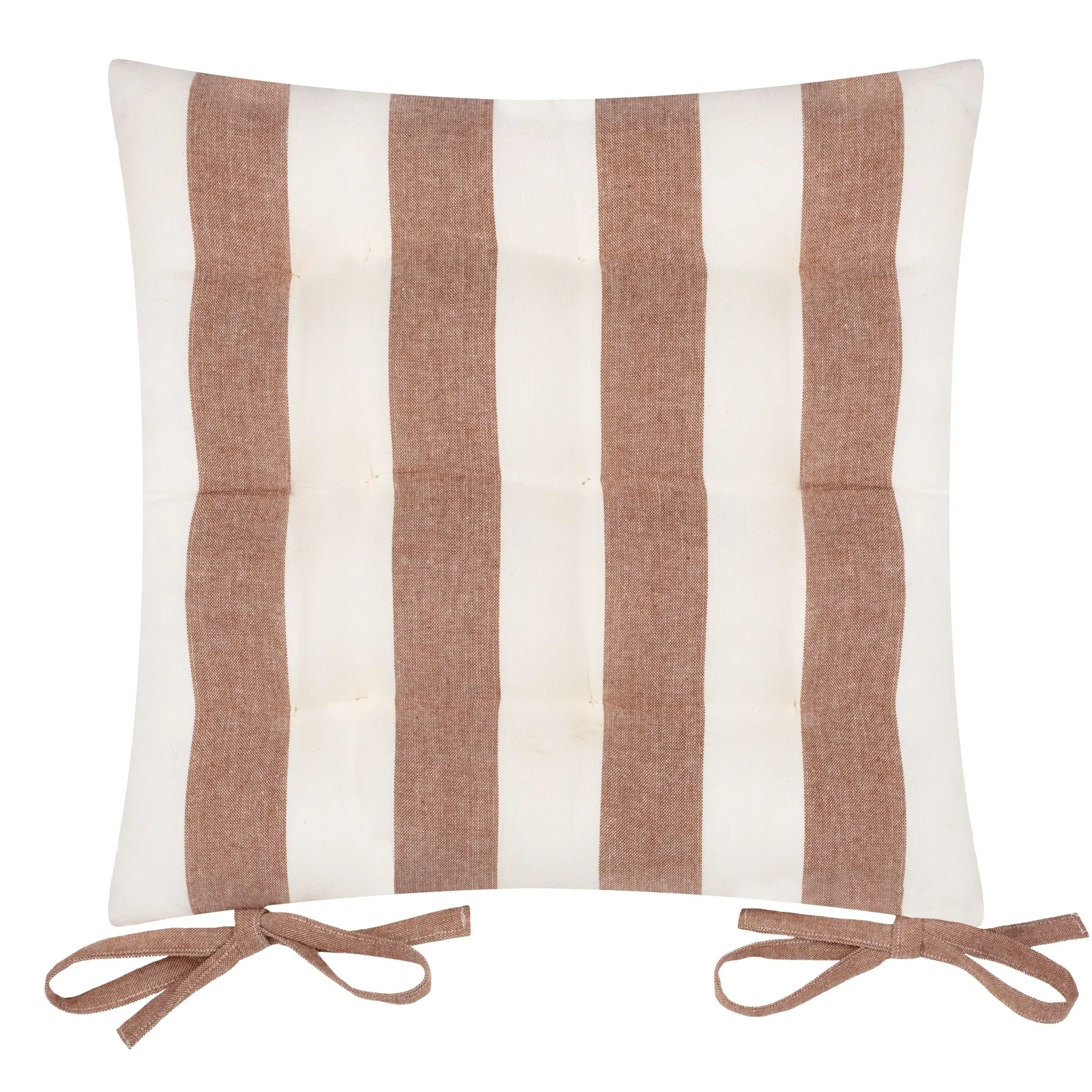 Yard Hayle Striped 100% Cotton Seat Pads - 2 Pack in Brown 3