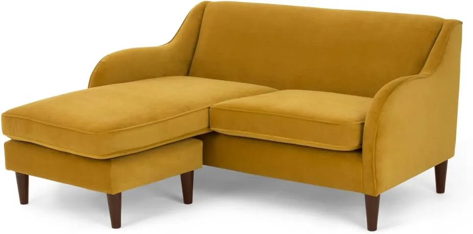 Helena Chaise End Corner Sofa, Plush Turmeric Velvet 