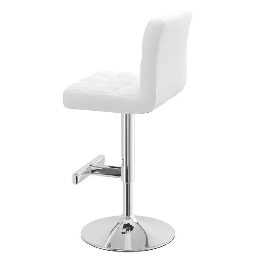netfurniture Cuborn White Padded Bar Stool Padded Height Adjustable 5
