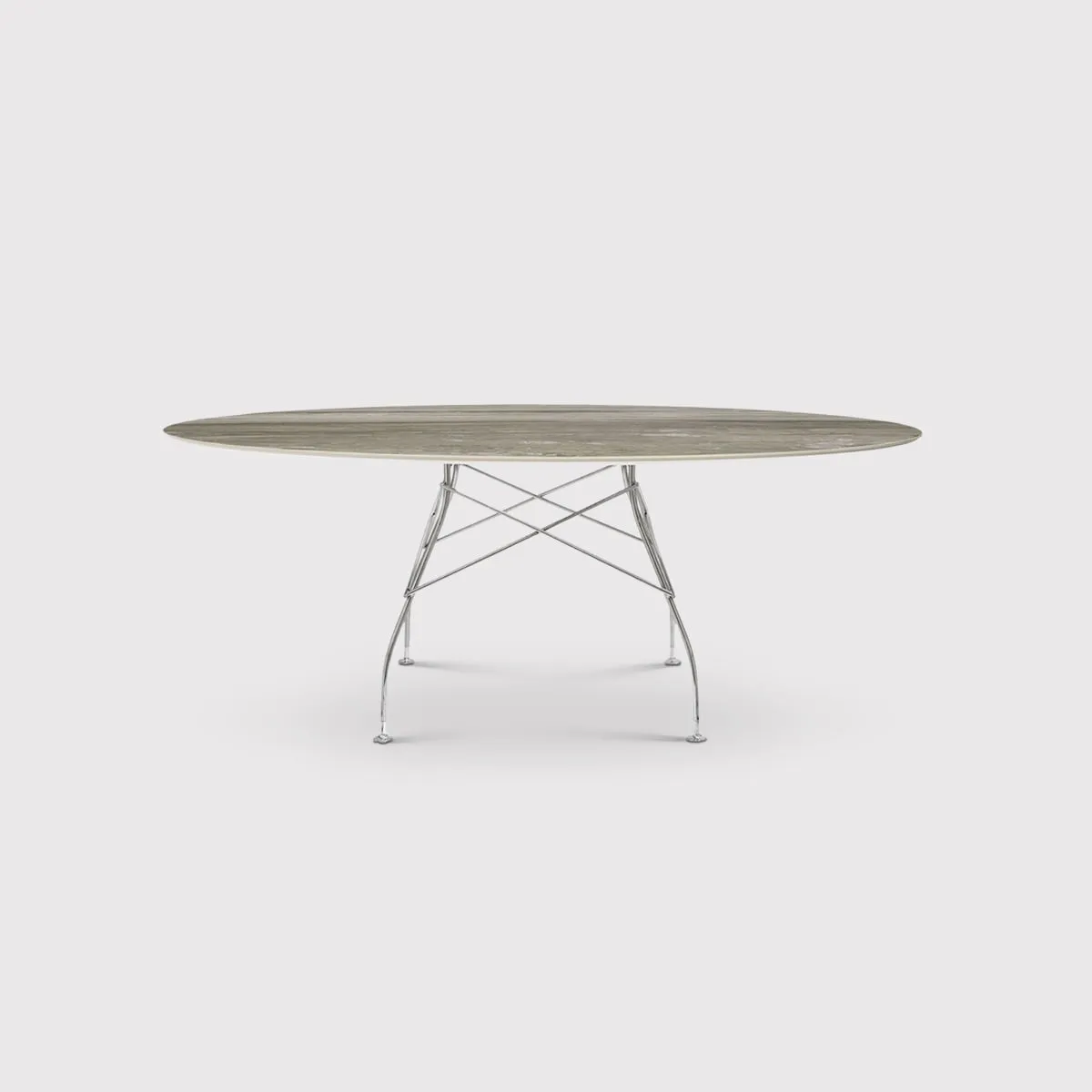 Kartell Glossy 118Cm Round Dining Table, Round, Grey Stone | Barker & Stonehouse