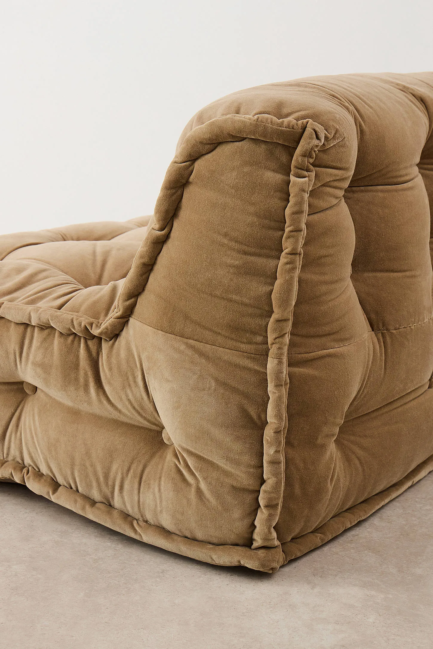 Reema Velvet Two-Seater Floor Cushion - Brown 5