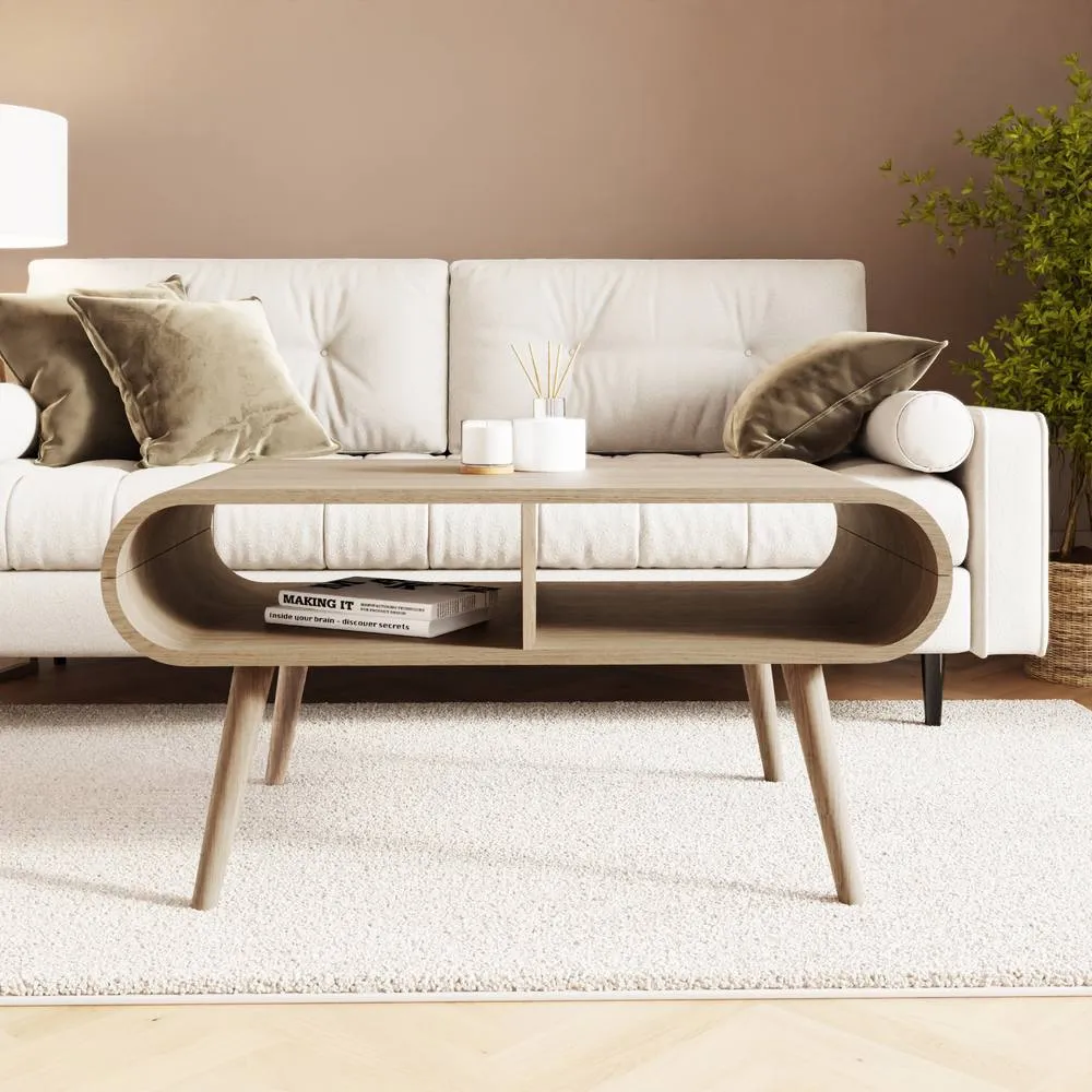 GFW Vionna Curved Coffee Table in Light Oak