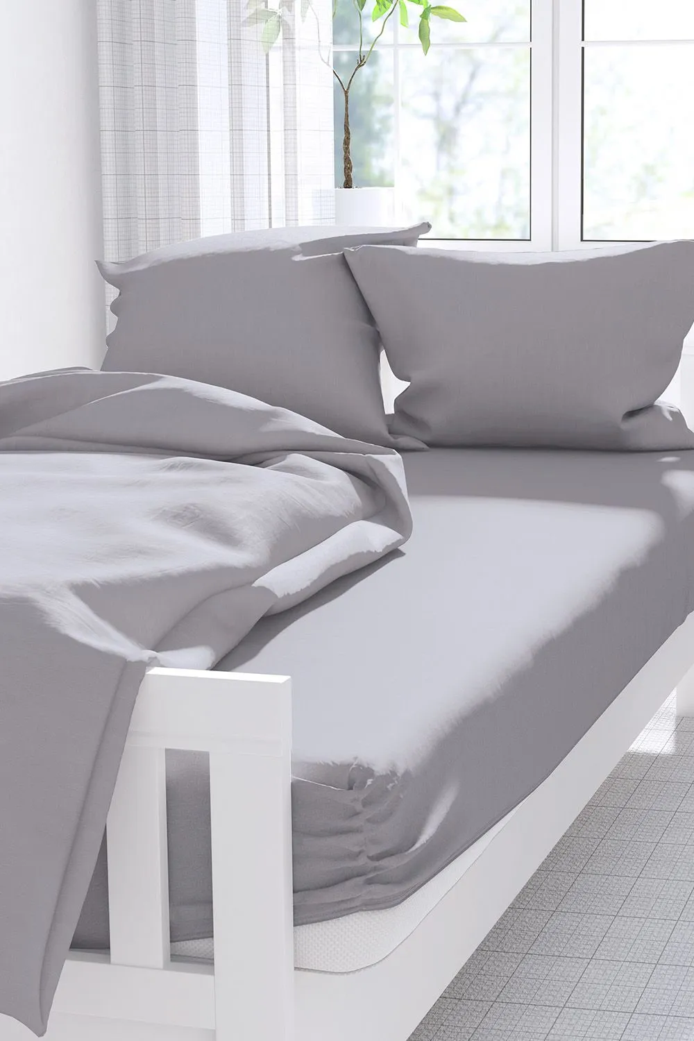Belledorm Premium Blend 500 Thread Count 30cm Fitted Sheet in White 2