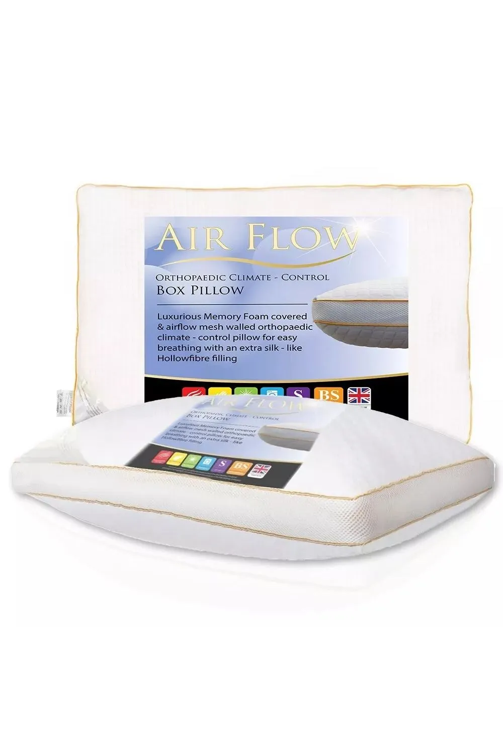 Just Essentials Airflow Memory Foam Orthopaedic Pillow in White