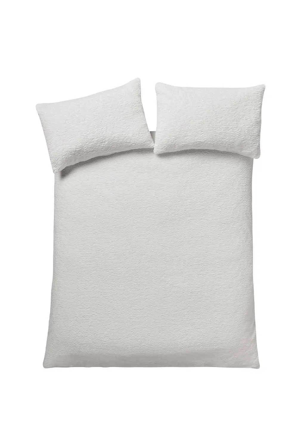 Catherine Lansfield 'Textured Wave' Faux Fur Duvet Cover Set in Cream 4