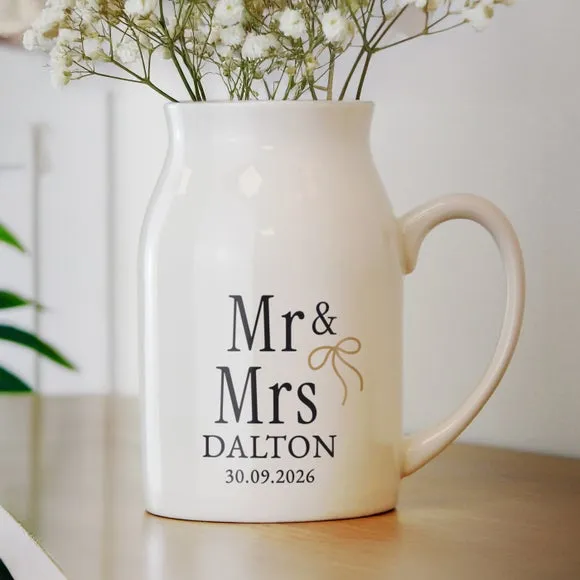 Personalised Mr and Mrs Couples Jug Vase