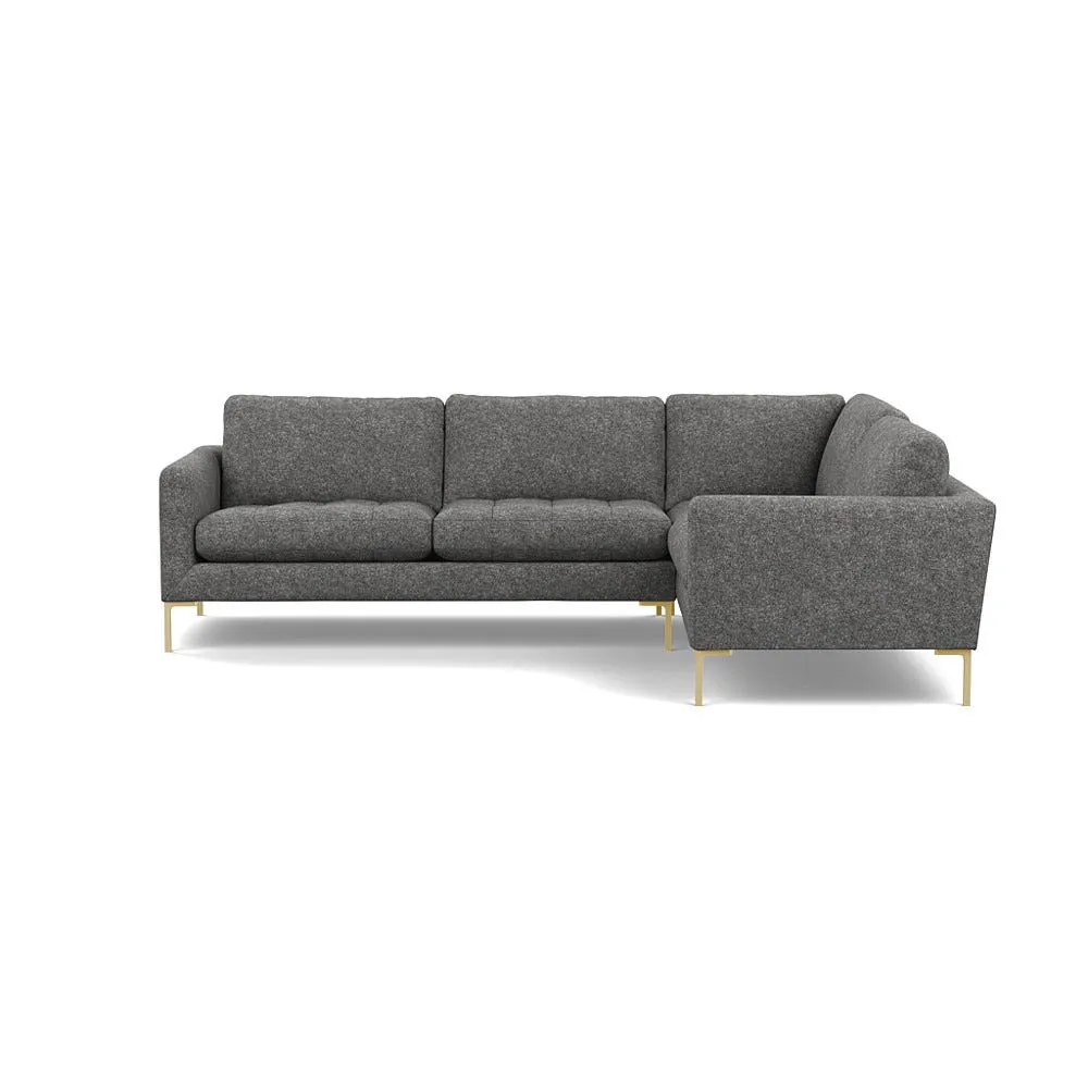 Heal's Eton Right Hand Facing Corner Sofa Melton Wool Shale Brass Feet 1