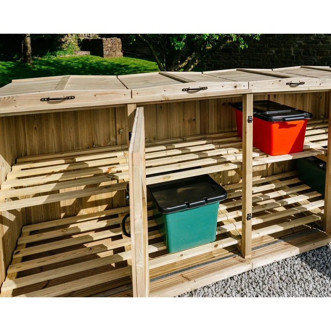 Buttercup Farm Chatburn 8 Recycle Box Store - Timber - Fits 8 x Recycle Boxes in Brown 6
