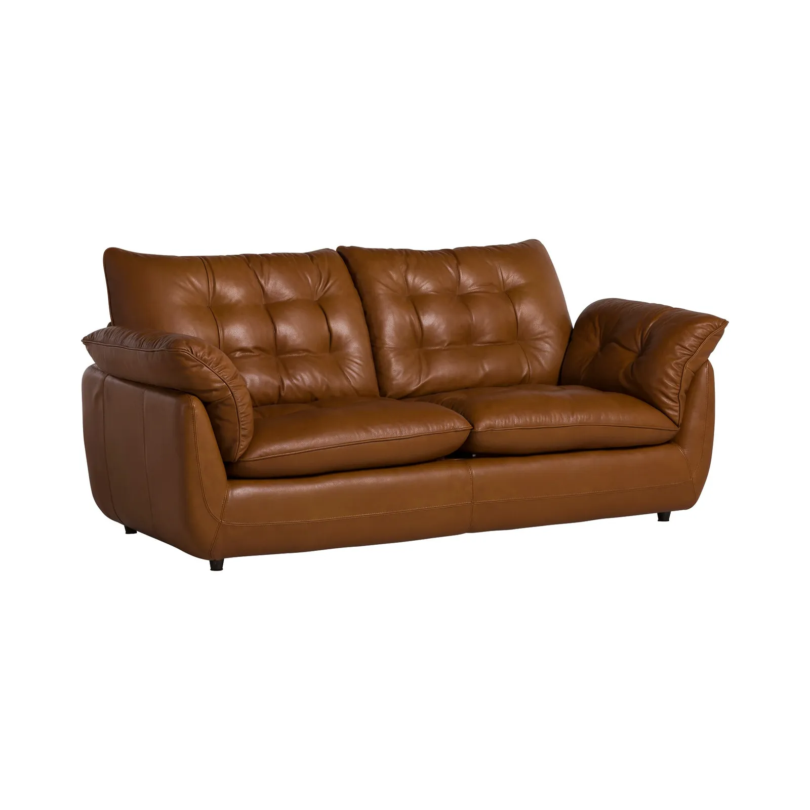 Pelle 2.5 Small Seater Sofa, Brown Leather | Barker & Stonehouse 3