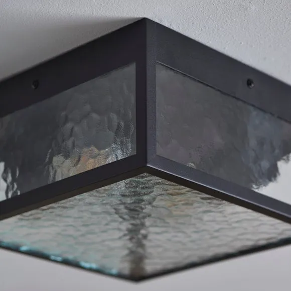 London Industrial Outdoor 2 Light Flush Porch Ceiling Light 3
