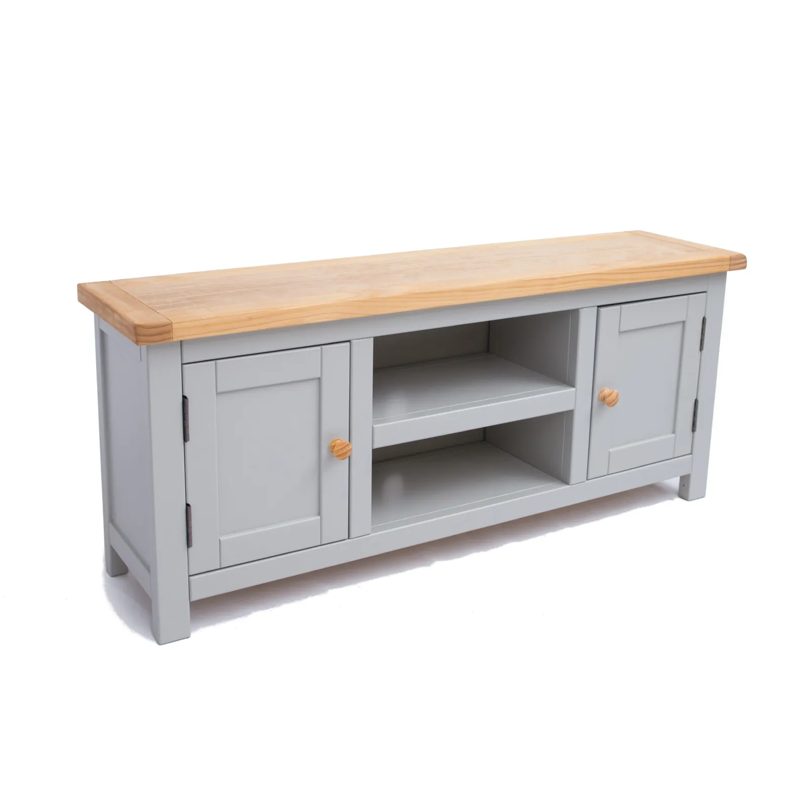 Cabinet Bits Argenta Light Grey 2 Door TV Cabinet Wood Knob 3