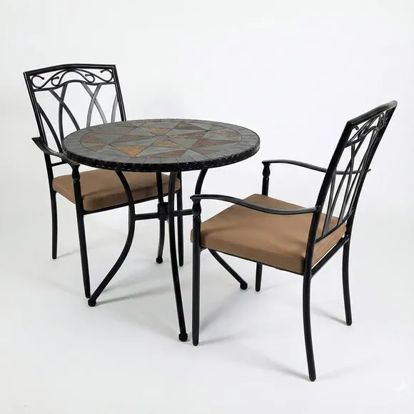 Tampa 76cm Bistro Table Set with 2 Austin Chairs 2