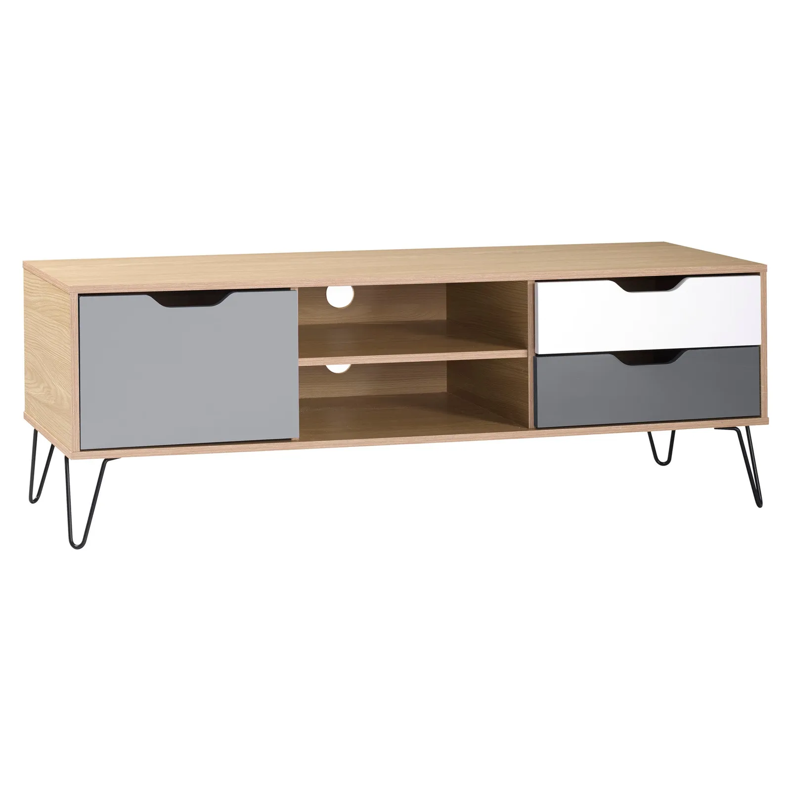 Bergen TV Stand Brown/White/Grey