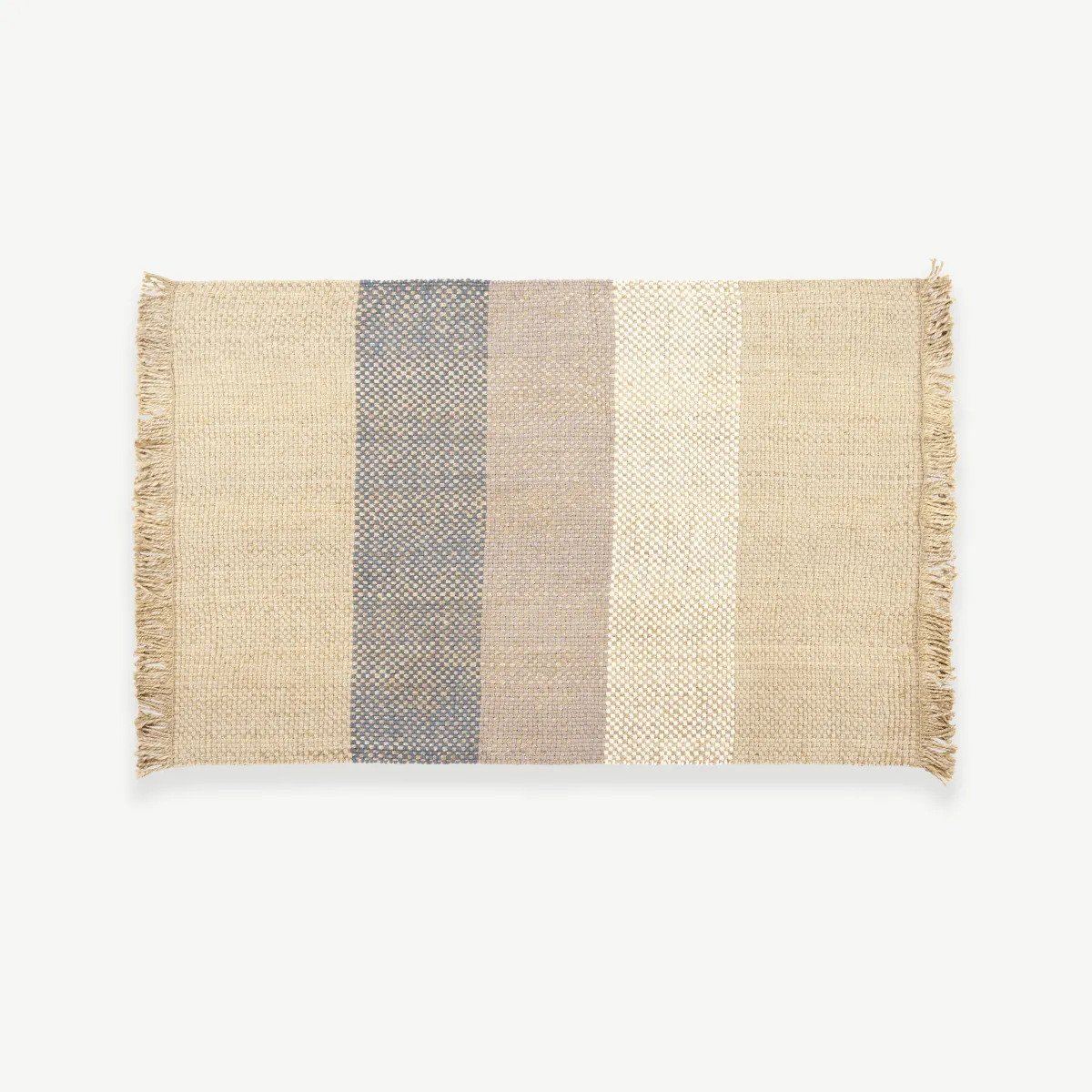 Varzea Jute Wool Rug, Medium 140 x 200cm, Natural/Blue
