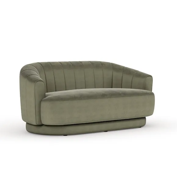 Carmen Quilted Velvet 2 Seater Sofa 6