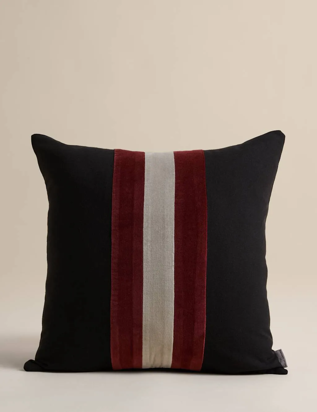 M&S X Kelly Hoppen Central Stripe Cushion Black Mix