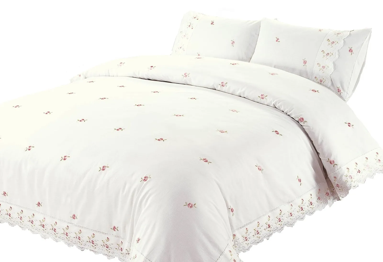 Rapport Home Sophie Polycotton Duvet Cover Set With Pillowcase in Cream 2