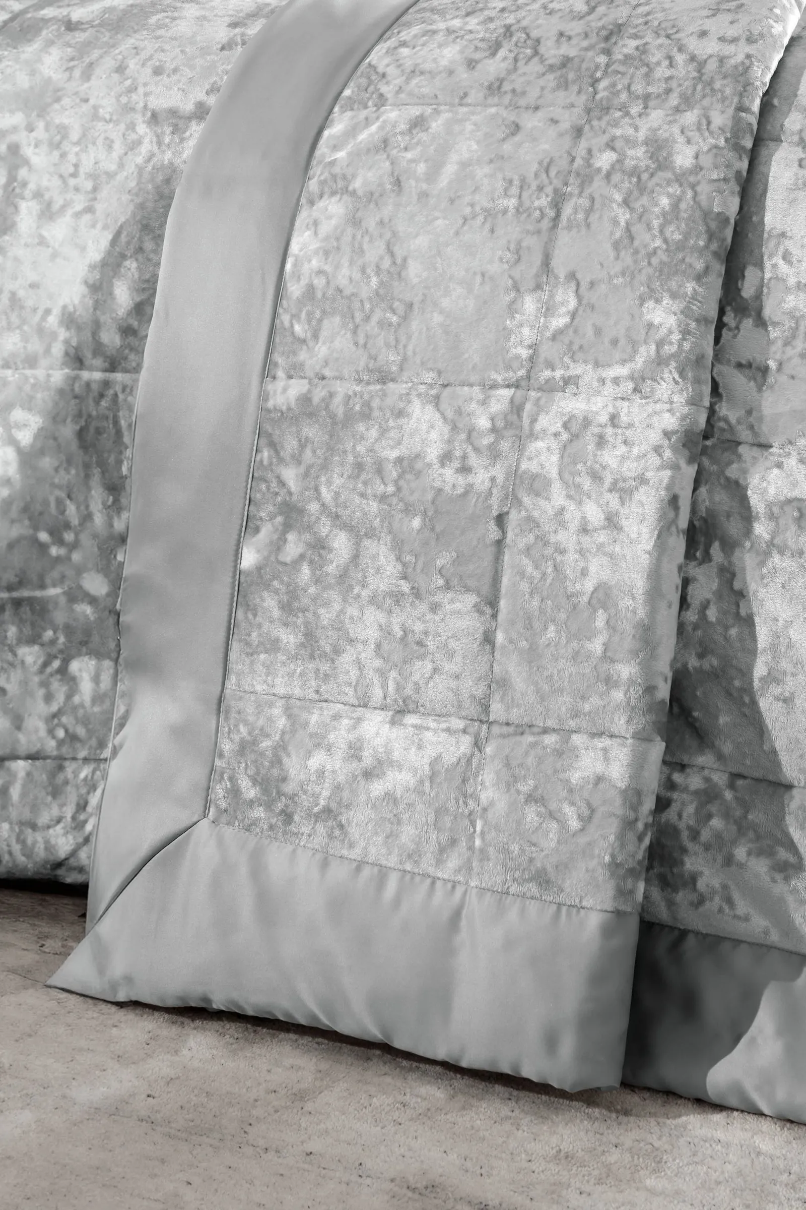 Catherine Lansfield 'Crushed Velvet' Bedspread in Silver