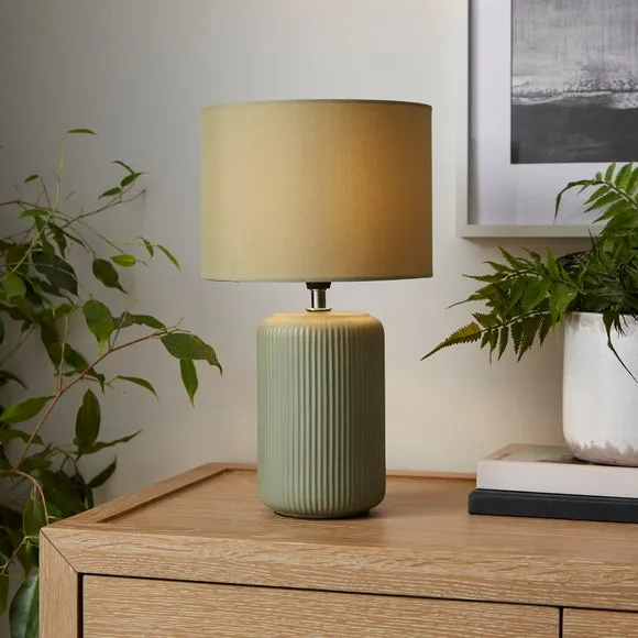Lea Ribbed Ceramic Table Lamp 1