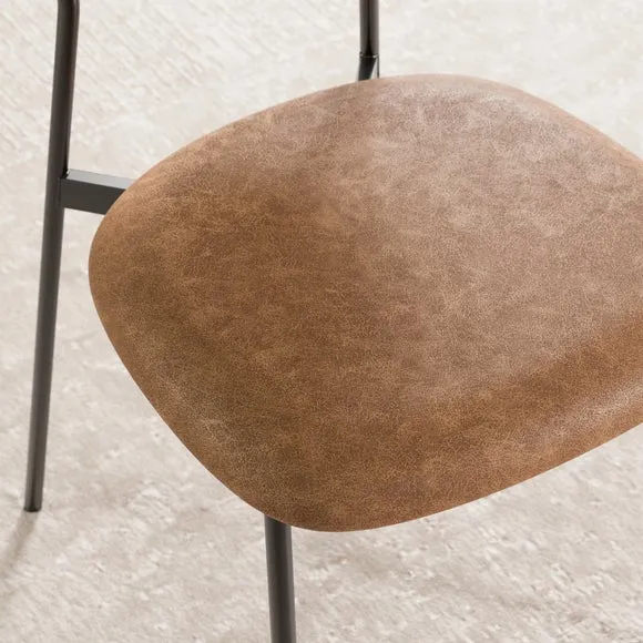 Finn Curved Back Dining Chair, Faux Leather 4