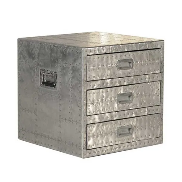 Timothy Oulton Stonyhurst Side Table Large, Silver Metal | Barker & Stonehouse 2