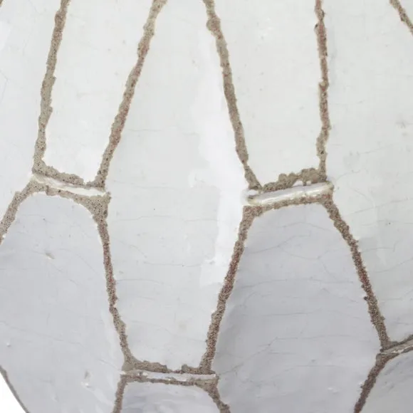 Pacific Gaudi White Stoneware Geometric Vase, White 4