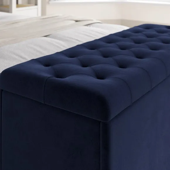 Emberly Velvet End of Bed Storage Ottoman 4