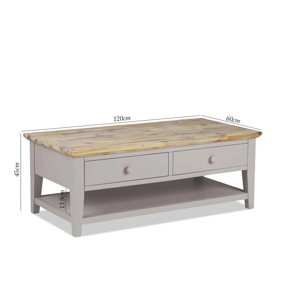 Statement Furniture Florence Coffee Table with Drawers in Taupe 3