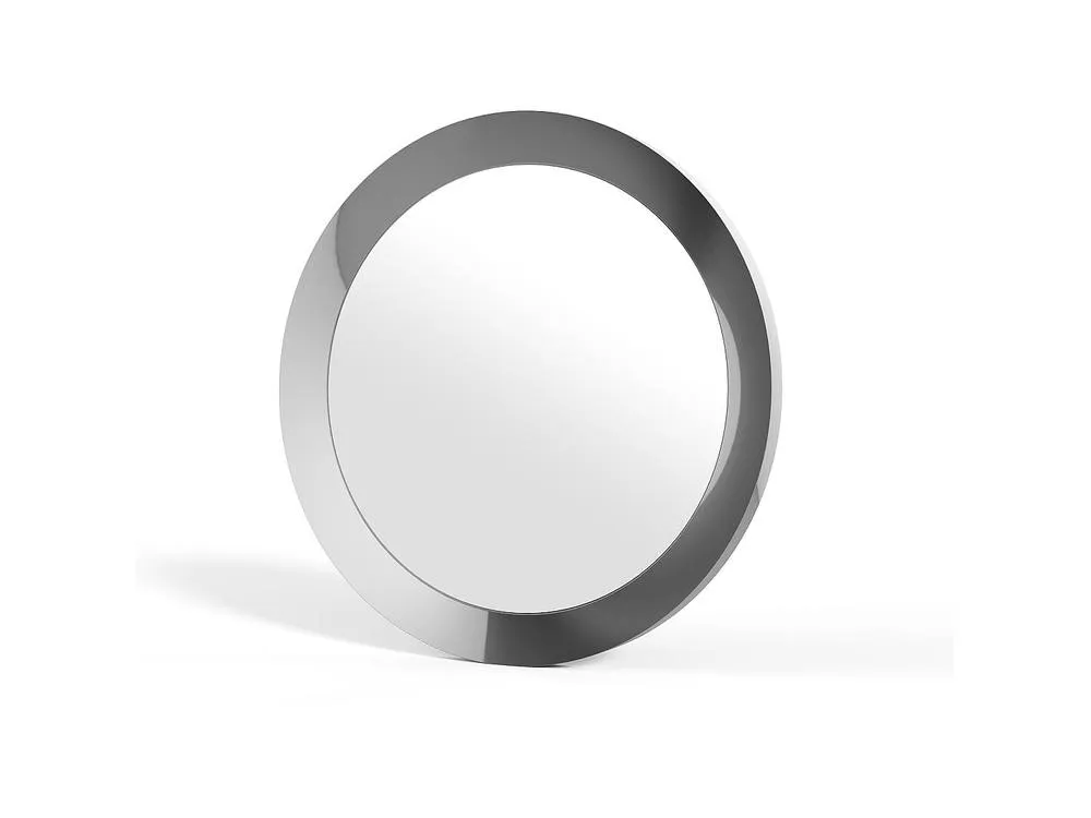 Vente-unique Round Aluminium Wall Mirror - D. 90 Cm - Chrome - ZIRYA in Silver 5