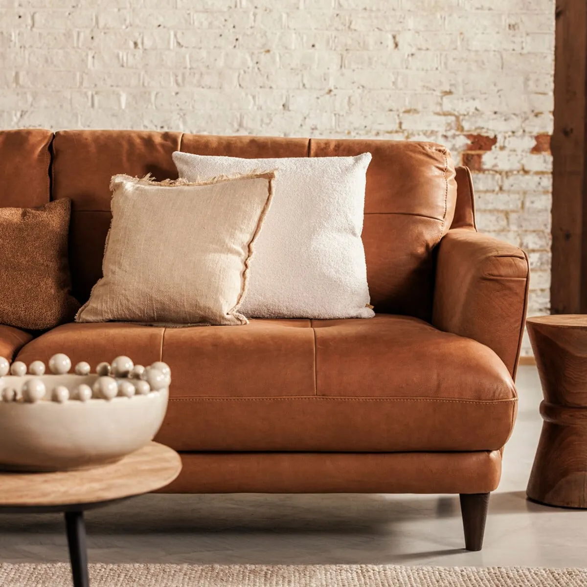 Aldo 3 Seater Sofa, Brown Leather | Barker & Stonehouse 3