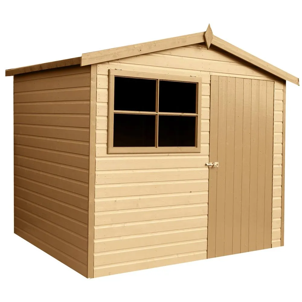 Shires Wroxham Handmade Garden Shed Approx 8 x 6 Feet Style C in Brown