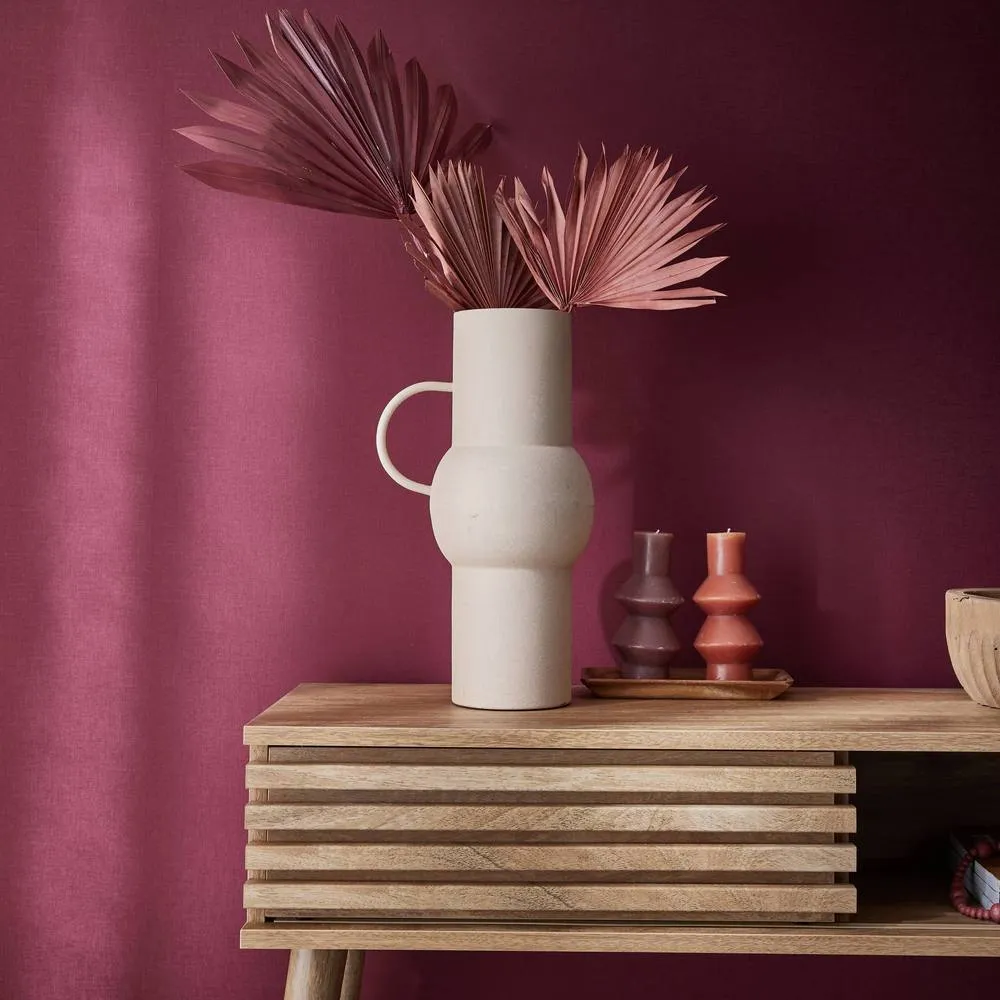 sweeek 100cm scandi-style console, grooved wood effect in Beige 6