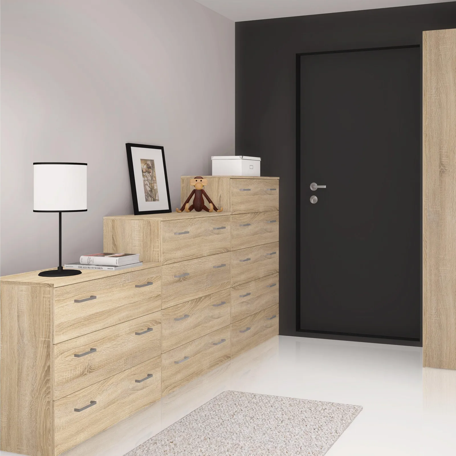 Furniture To Go Space Chest of 3 Drawers in Light Oak 6