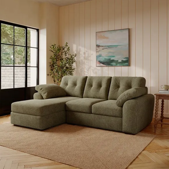 Milton Soft Chenille Corner Chaise Sofa 1