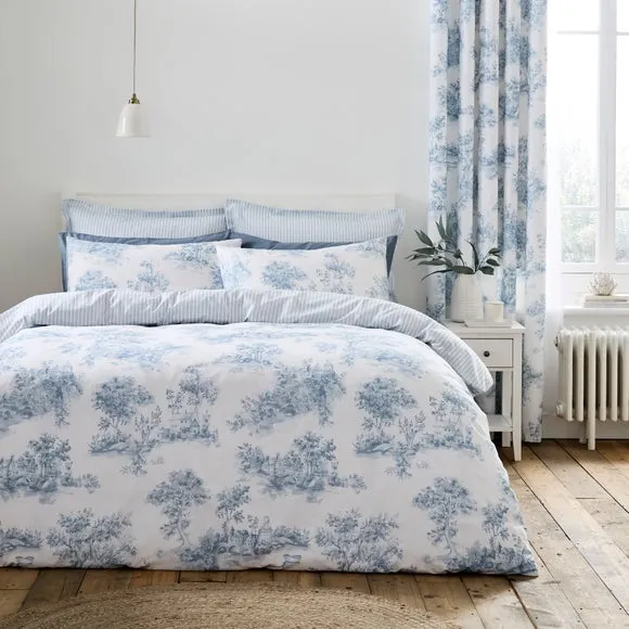 Toile Scene 100% Cotton Duvet Cover & Pillowcase Set