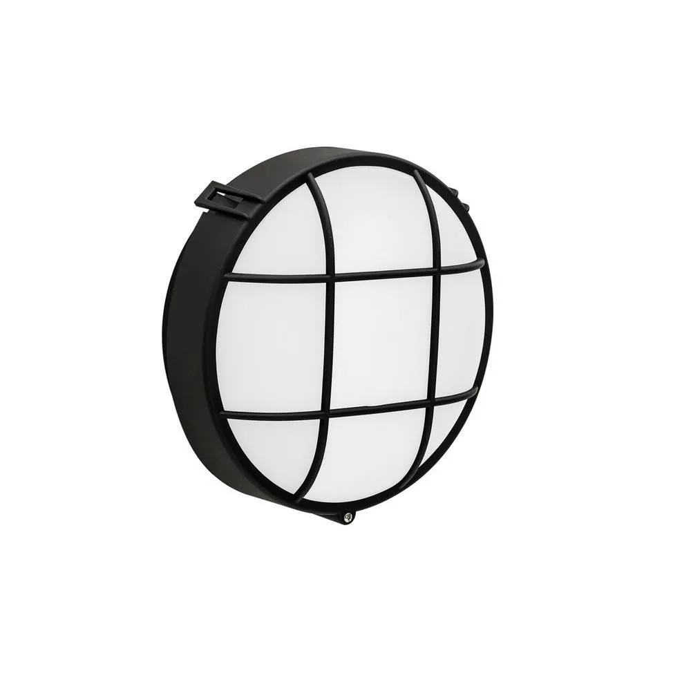 Netlighting Fond Round Outdoor Bulkheads Wall Lamp Black E27 15W IP44
