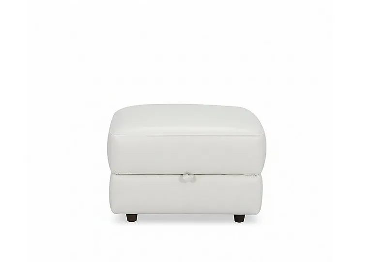 Nest Small NC Leather Storage Footstool - NC Star White