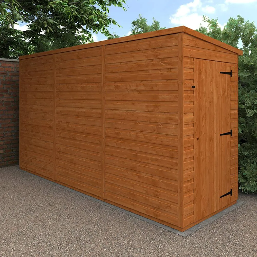 Buttercup Farm 12x4 Flex Pent Windowless 12mm Flex - L353.8 x W115 x H203 cm in Burnt Orange 2