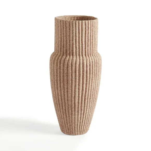 Ribbed Stone Vase 3