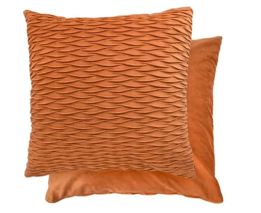 New Edge Blinds Millie Collection Soft Velvet Cushion Cover in Orange