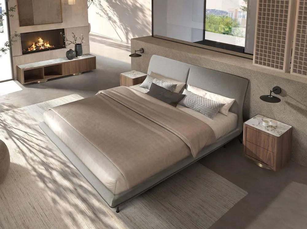 Angel Cerda Modern Double Bed in Dark Grey 3