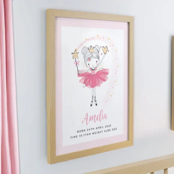 Personalised Princess Ballerina Poster Frame 2