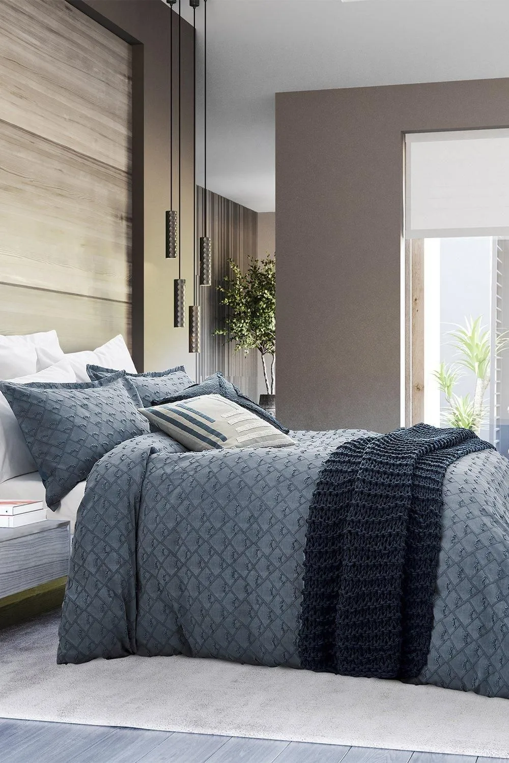 Nalu Nicole Scherzinger 'Kona' Cotton Duvet Cover in Blue