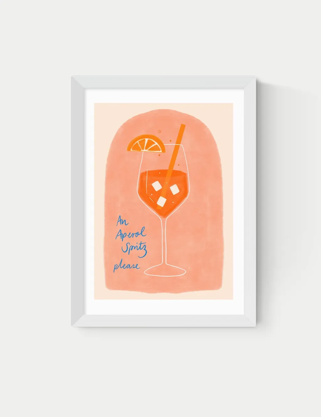 East End Prints Aperol Framed Art White