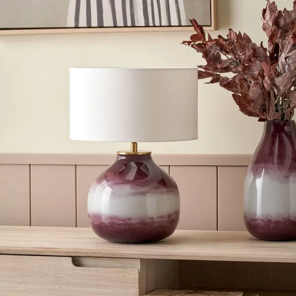 Pacific Lifestyle Juno Ombre Glass Table Lamp with Henry Cylinder Lampshade