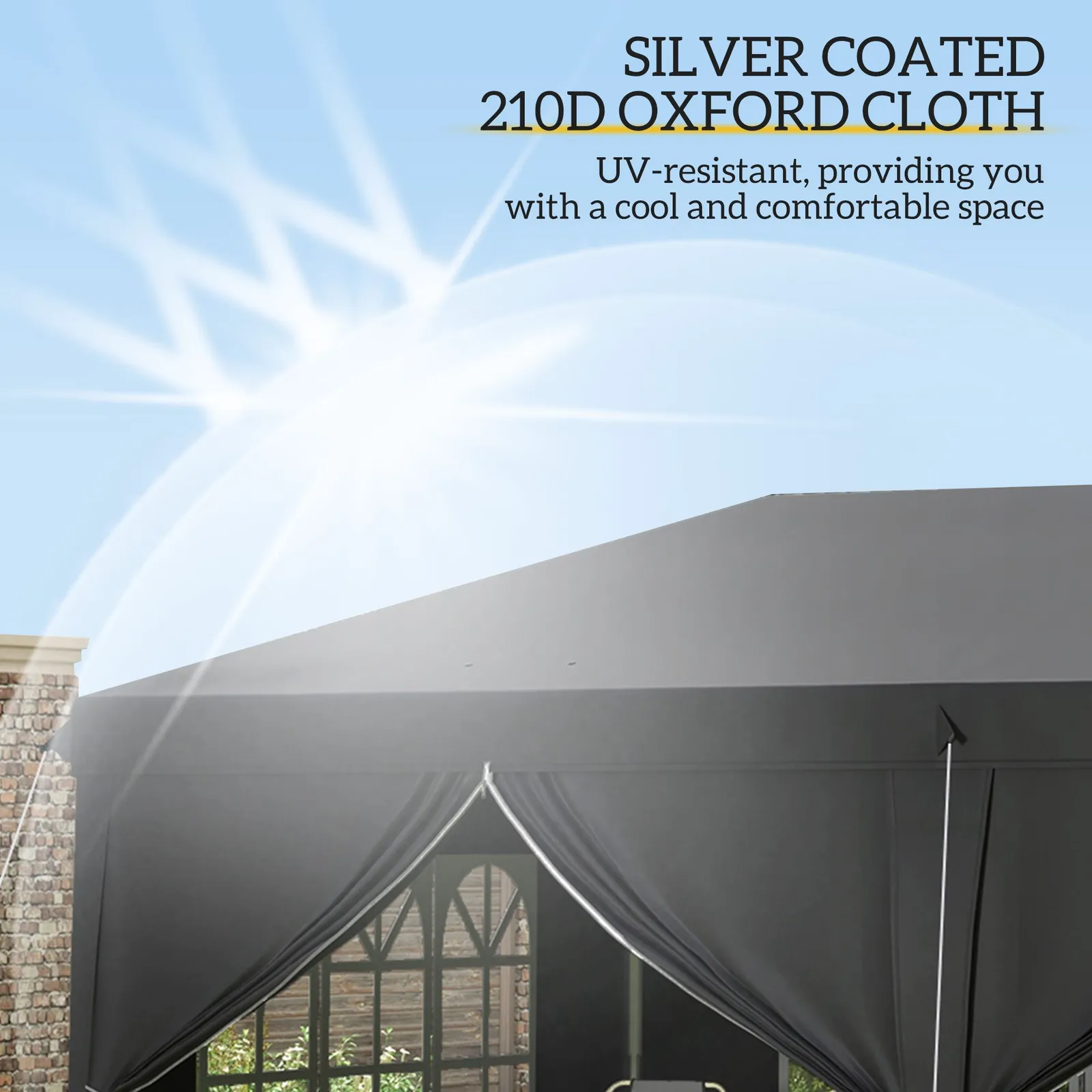 OUTSUNNY 3 x 6 m Pop Up Gazebo with Sides & Windows in Black 6